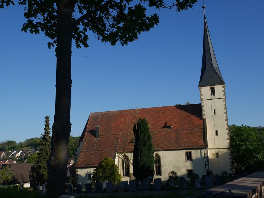 Ansicht der Kirche in Stein, Königsbach-Stein