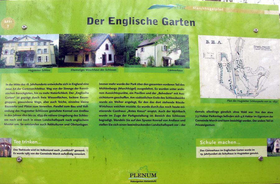 Tafel zum Englischen Garten in Hugstetten