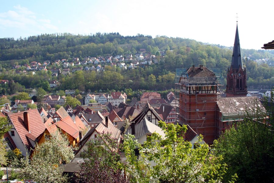 Historische Altstadt von Calw im Schwarzwald mit Fachwerkhäusern