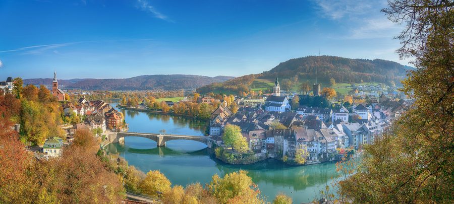 Laufenburg AG rechts und Laufenburg (Baden) links am Rhein
