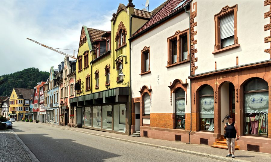 Jugendstil houses in Zell am Harmersbach, rebuilt after a fire in 1904