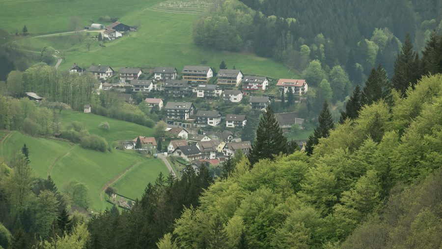 View to the village of Bad Griesbach from the mountains