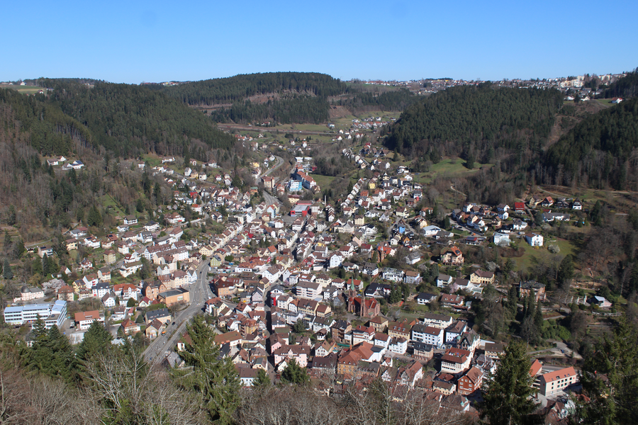 Blick auf Schramberg von der Ruine Hohenschramberg