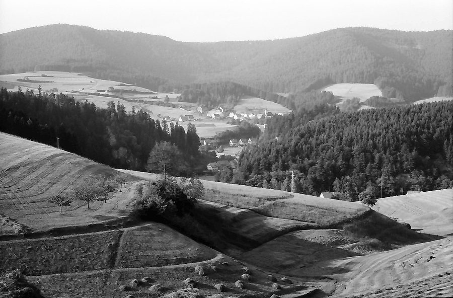 Murgtallandschaft bei Huzenbach mit Blick auf Schwarzenberg