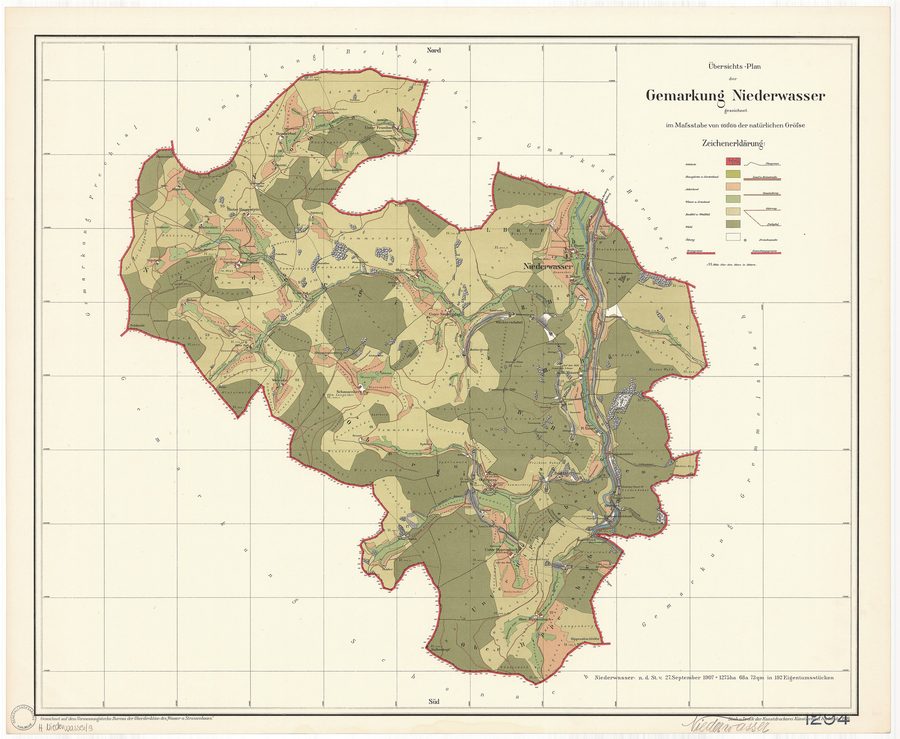Historische Ansicht von Niederwasser, einem Ortsteil der Stadt Hornberg
