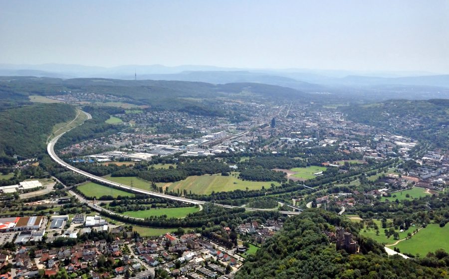 Luftaufnahme von Lörrach aus nördlicher Richtung