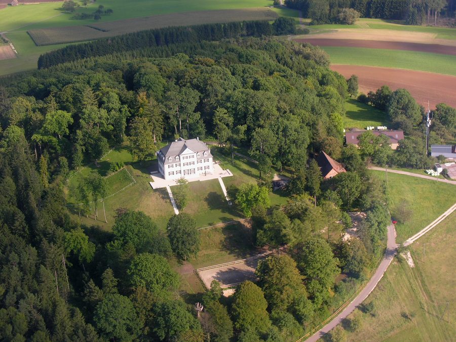 Luftaufnahme der Burgruine Wartenberg bei Geisingen in Baden-Württemberg